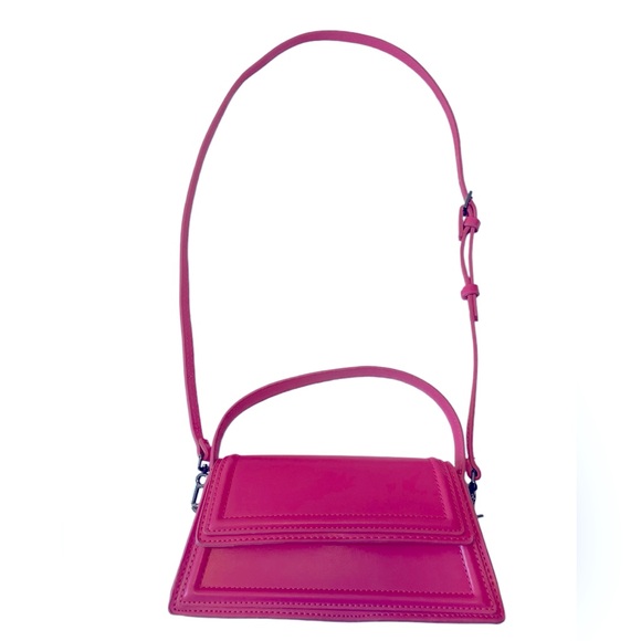 Zara hot pink handle bag cross body bag with detachable strap - Picture 1 of 11